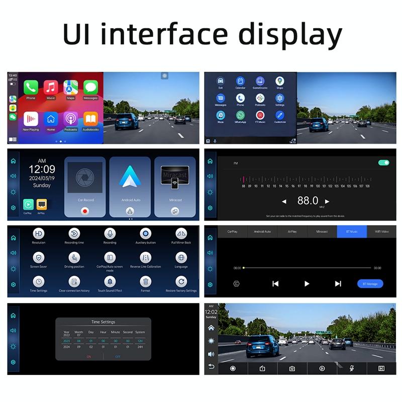 Portable Car Bluetooth Dvr Monitor - Supports Carplay / Android Auto - Display