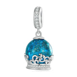 925 Sterling Silver Crystal Ball Bracelet With Zirconia Charm - Front View