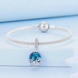 925 Sterling Silver Crystal Ball Bracelet With Zirconia Charm - Rear View