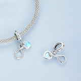 925 Sterling Silver Sisterhood Charm Bracelet With Zirconia Pendant - Front View