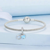 925 Sterling Silver Sisterhood Charm Bracelet With Zirconia Pendant - 45-Degree Angle