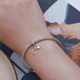 925 Sterling Silver Sisterhood Charm Bracelet With Zirconia Pendant - Rear View