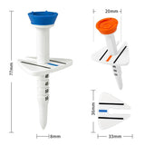 Adjustable Golf Tee Set - 4Pcs / Box - 77Mm Length - Aiming Assist - Top-Down View