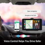 7 Inch Hd Smart Screen With Wireless Carplay & Android Auto - No Camera - Rear View