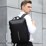Anti-theft Hard Shell Backpack for Men - Black - Low Angle