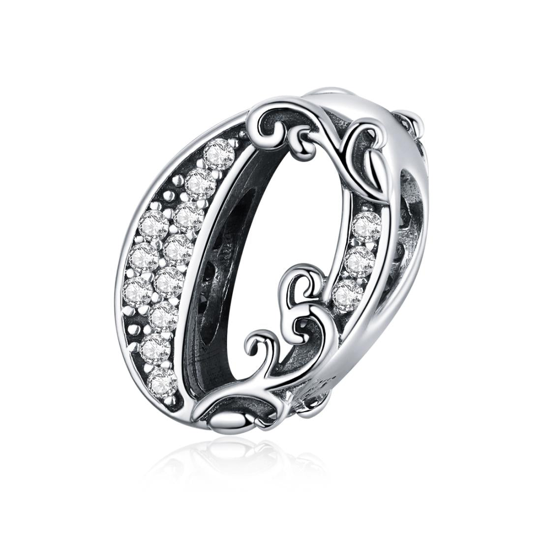 925 Sterling Silver Relief Number Series 0 9 Beads For Diy Bracelets And Necklaces Style - 0