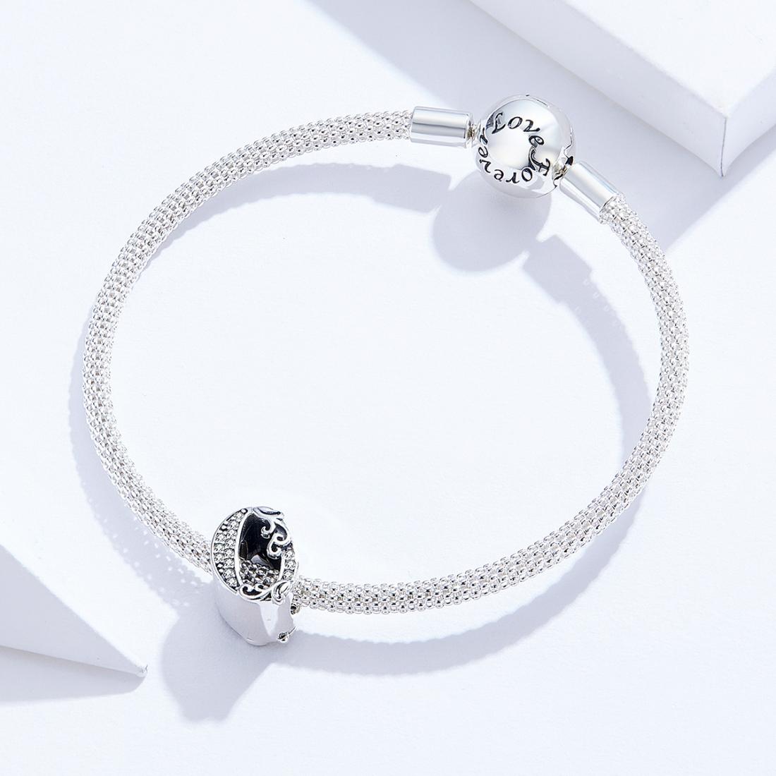 925 Sterling Silver Relief Number Series 0 9 Beads For Diy Bracelets And Necklaces Style - 0
