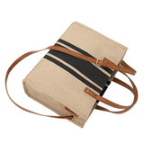 Large Canvas Crossbody Bag For Women Black - Black - Top-Down View