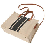 Large Canvas Crossbody Bag For Women Black - Black - 45-Degree Angle