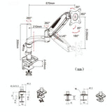 Adjustable Desktop Monitor Stand - Rotating - Top-Down View