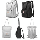 Medium Gray Waterproof Usb Laptop Backpack - Side View
