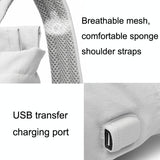 Medium Gray Waterproof Usb Laptop Backpack - Top-Down View