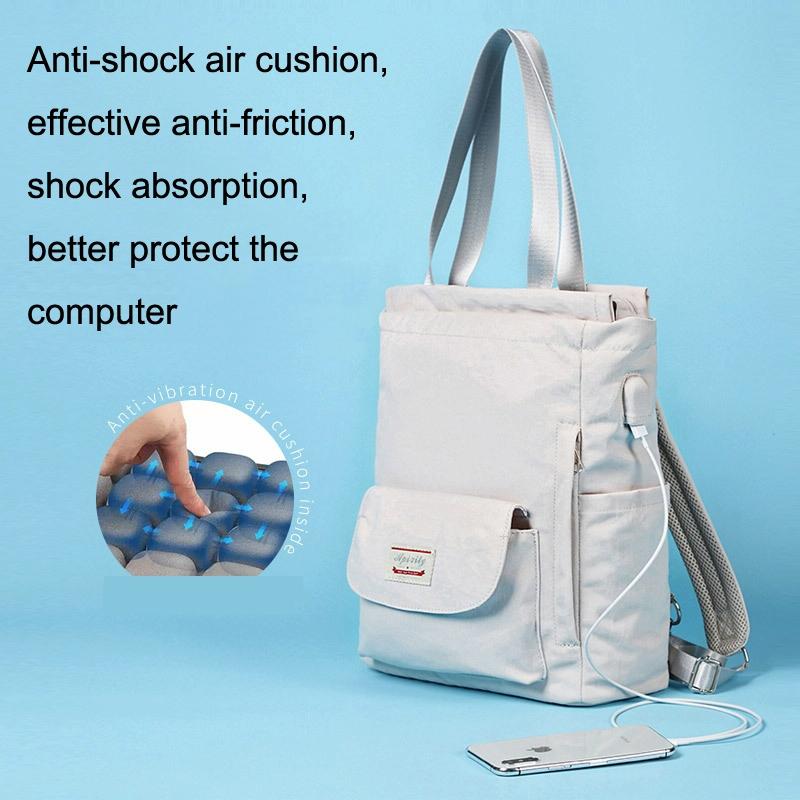 Medium Gray Waterproof Usb Laptop Backpack