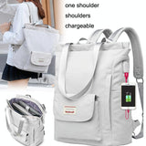 Medium Gray Waterproof Usb Laptop Backpack - Low Angle