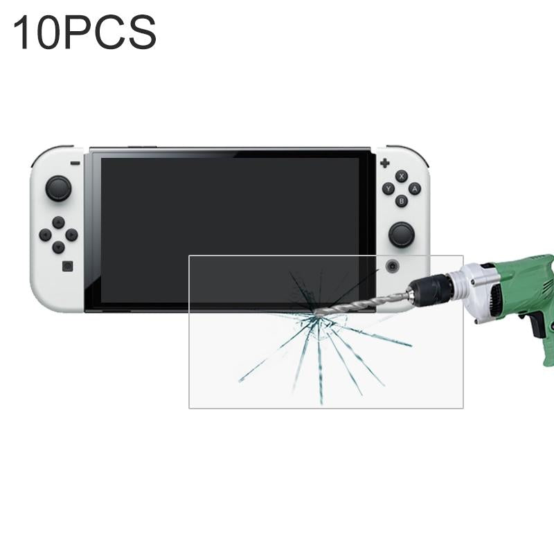 10-pack Tempered Glass Film for Nintendo Switch Oled - Clear