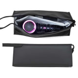 Black Hair Dryer Storage Package with Protective Cover and Hair Roll - Front View