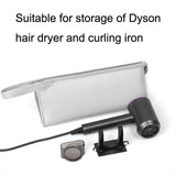 Black Hair Dryer Storage Package with Protective Cover and Hair Roll - Close-Up Angle
