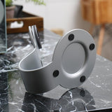 Universal Hair Dryer Stand No Drilling Silver - 45-Degree Angle