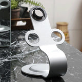 Universal Hair Dryer Stand No Drilling Silver - Rear View