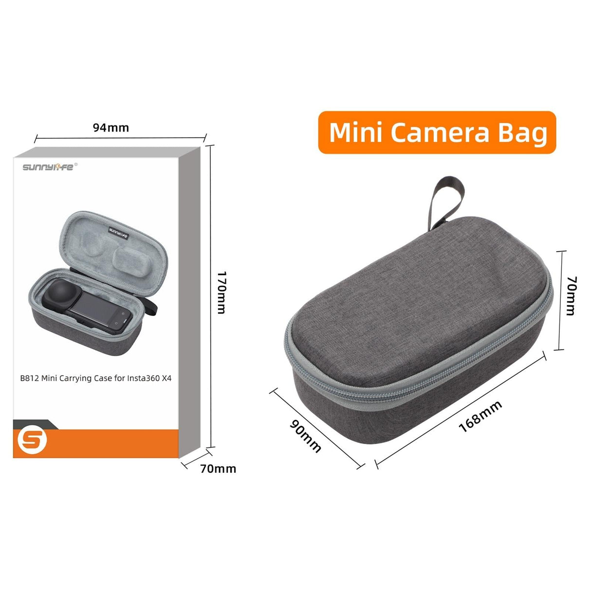 Insta360 X4 Sunnylife Mini Camera Bag for Carrying Model X4-b812 - X4-B812 Mini Camera Bag