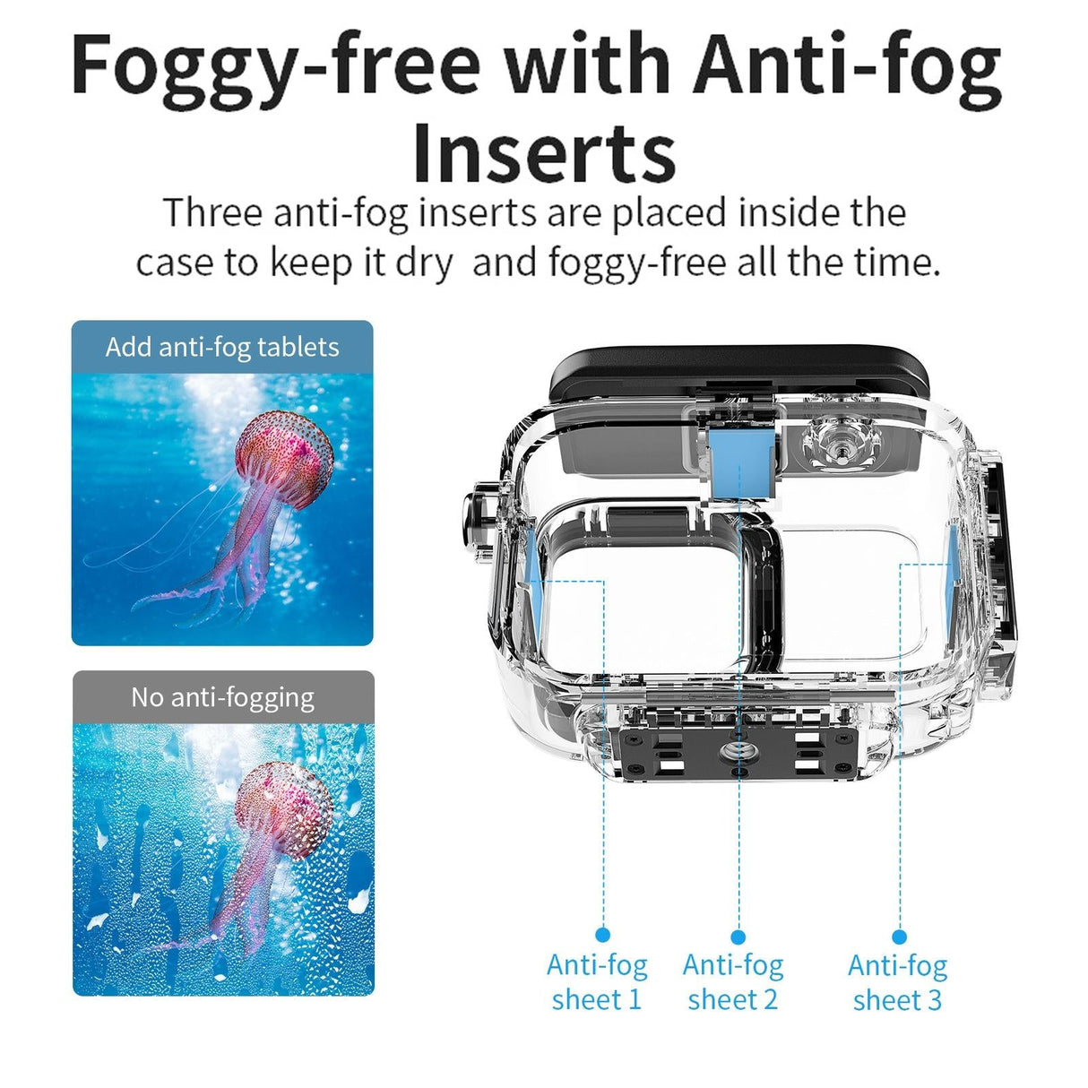 60m Waterproof Dive Shell for Magisn Camera - Horizontal & Vertical Shooting - For Insta360 Ace Pro
