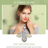 925 Sterling Silver Bee Zircon Pendant For Diy Necklace Style - Pendent - Top-Down View