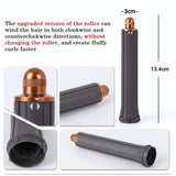 30Mm Gold Long Barrel Curling Iron For Dyson Hair Dryer - 45-Degree Angle