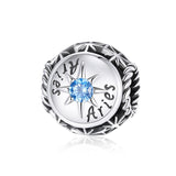 925 Sterling Silver Zodiac Zircon Bead Bracelet / Necklace Set Aries Style - Aries - Front View