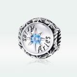 925 Sterling Silver Zodiac Zircon Bead Bracelet / Necklace Set Aries Style - Aries - Side View