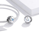 925 Sterling Silver Zodiac Zircon Bead Bracelet / Necklace Set Aries Style - Aries - 45-Degree Angle