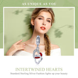 925 Sterling Silver Diy Heart Pendant With String - Side View