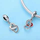 925 Sterling Silver Diy Heart Pendant With String - Rear View