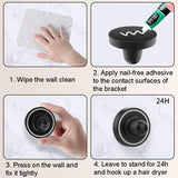 Wall Mounted Magnetic Blower Holder for Nozzles - no Punch Needed - For Dyson Hair Dryer - Rear View