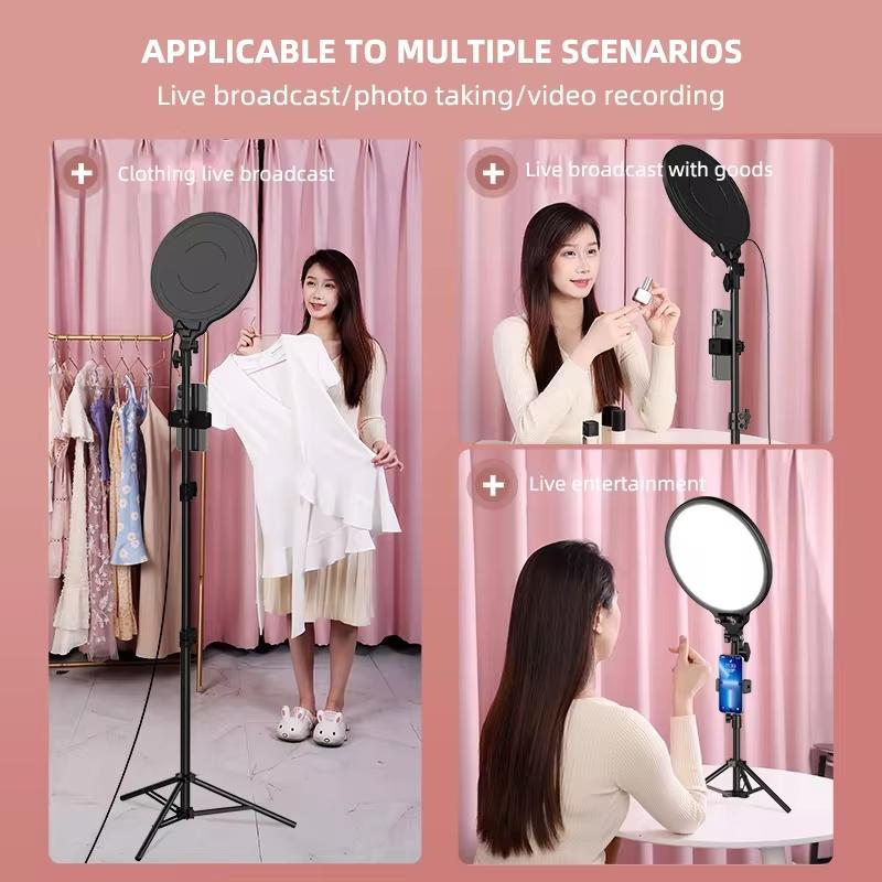 Full-screen 12.6 Selfie Ring Light Tripod Set - 210cm for Live Stream - 55Cm Bracket