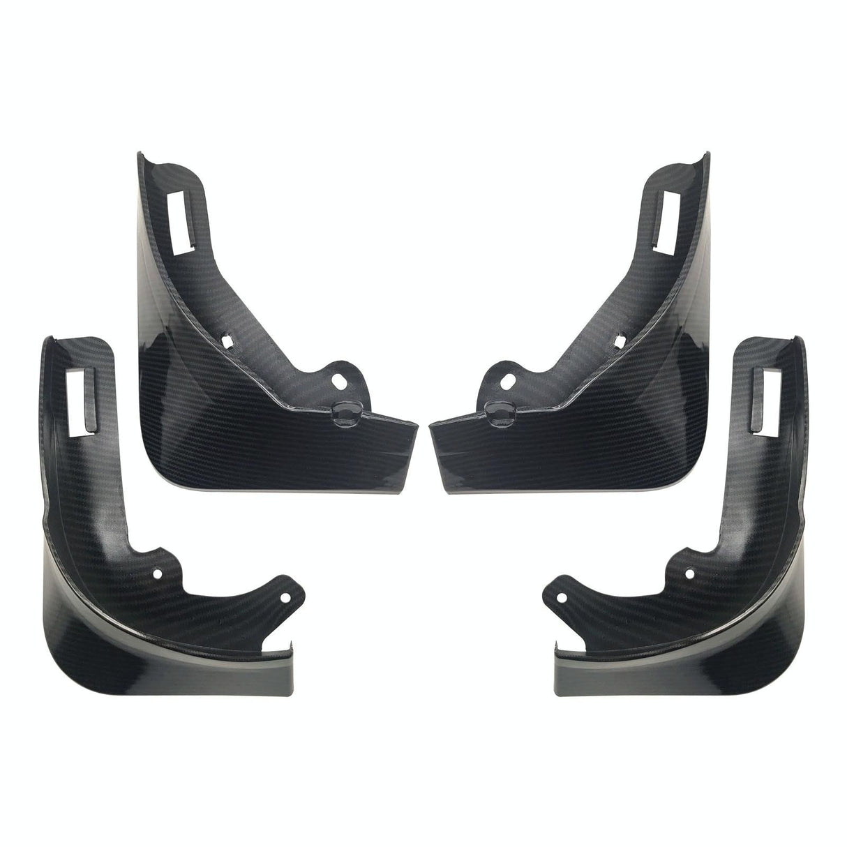 For Tesla Model Y Car Punch-Free Front And Rear Wheel Soft Rubber Fender Guard - Carbon Fiber - Matte Black