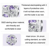 925 Sterling Silver Love Infinity Heart Zircon Bracelet - Top-Down View