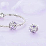 925 Sterling Silver Love Infinity Heart Zircon Bracelet - 45-Degree Angle