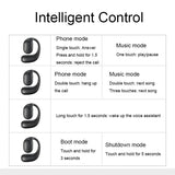 Wireless Bluetooth 5.2 Earphones with Noise Reduction Ear-mounted Design - Black Without Accessories - Top-Down View