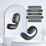 Wireless Bluetooth 5.2 Earphones with Noise Reduction Ear-mounted Design - Black Without Accessories