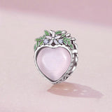 925 Sterling Silver Heart Flower Bracelet - Side View