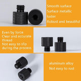 10-Piece Screw Adapter 3 / 8 Female To 1 / 4 Male - Black - Top-Down View