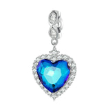 925 Sterling Silver Ocean Heart Zircon Bracelet Bsc775 - Front View
