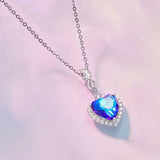 925 Sterling Silver Ocean Heart Zircon Bracelet Bsc775 - 45-Degree Angle