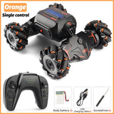 Twist Stunt Car with 2.4g Remote Control - Orange / Green - Rear View