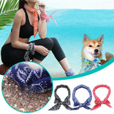 3 Piece Cooling Bandana Neck Wraps For Summer Black Leaves - Side View