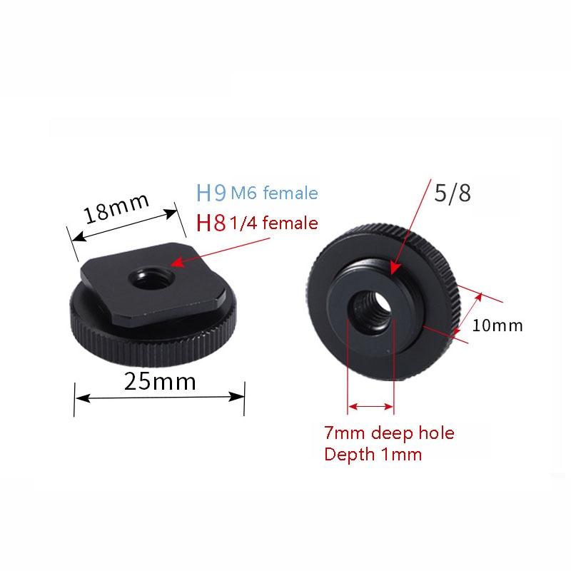 2-Pack Aluminum Hot Shoe Adapter 5 / 8 Male To 1 / 4 Female