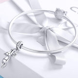 925 Sterling Silver Cat Charm For Diy Bracelet Style - Pendant - Close-Up Angle