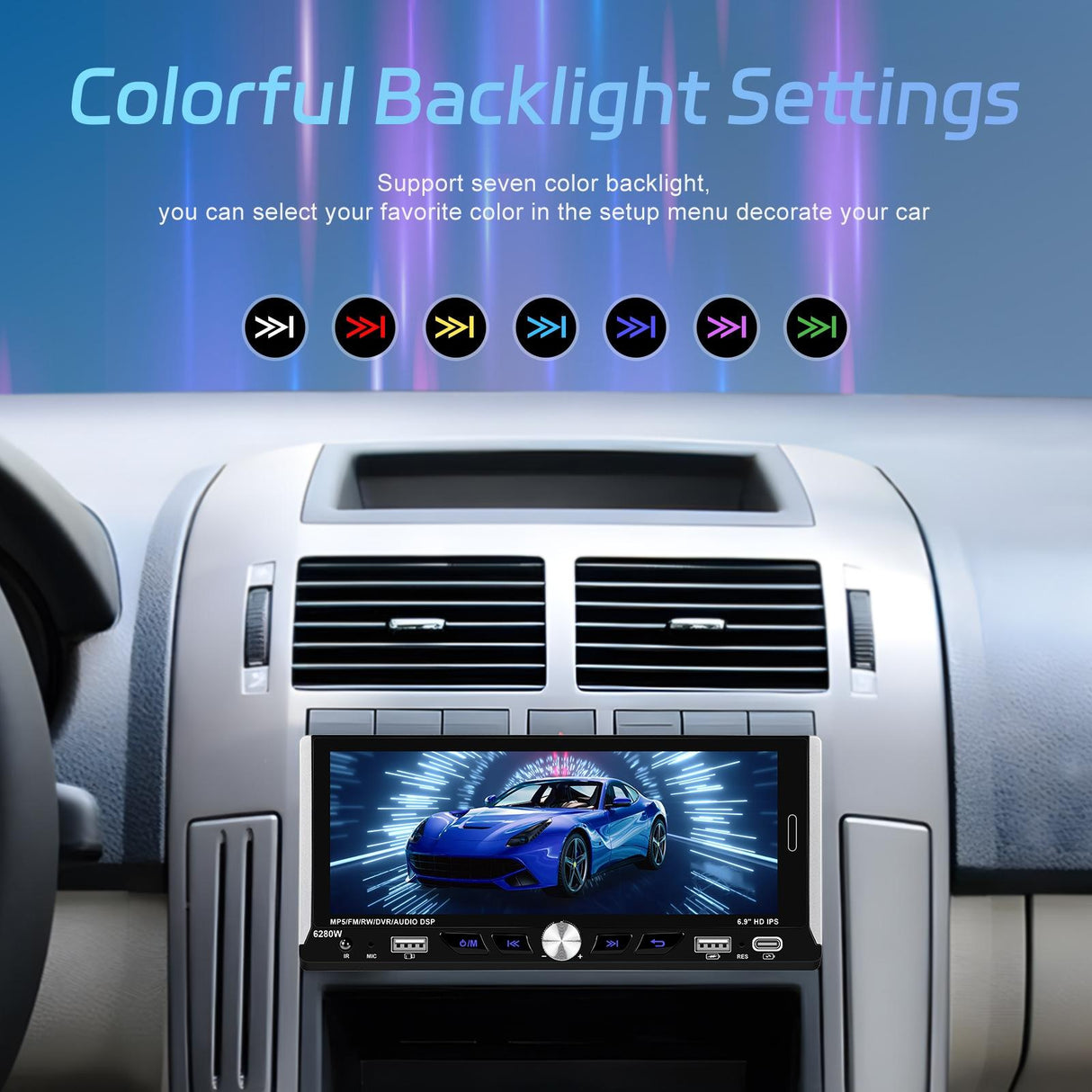6.9 Inch Car Mp5 Player With Carplay Function & Backup Camera - Standard