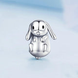 925 Sterling Silver Adorable Lop Rabbit Bracelet - Side View