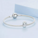 925 Sterling Silver Adorable Lop Rabbit Bracelet - 45-Degree Angle